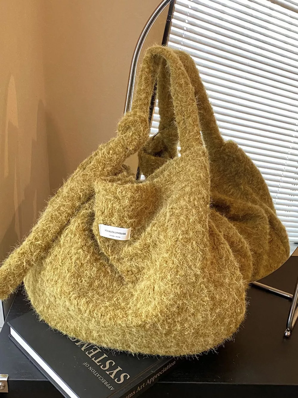 Fuzzy Solid Color Crossbody Bag, image 10