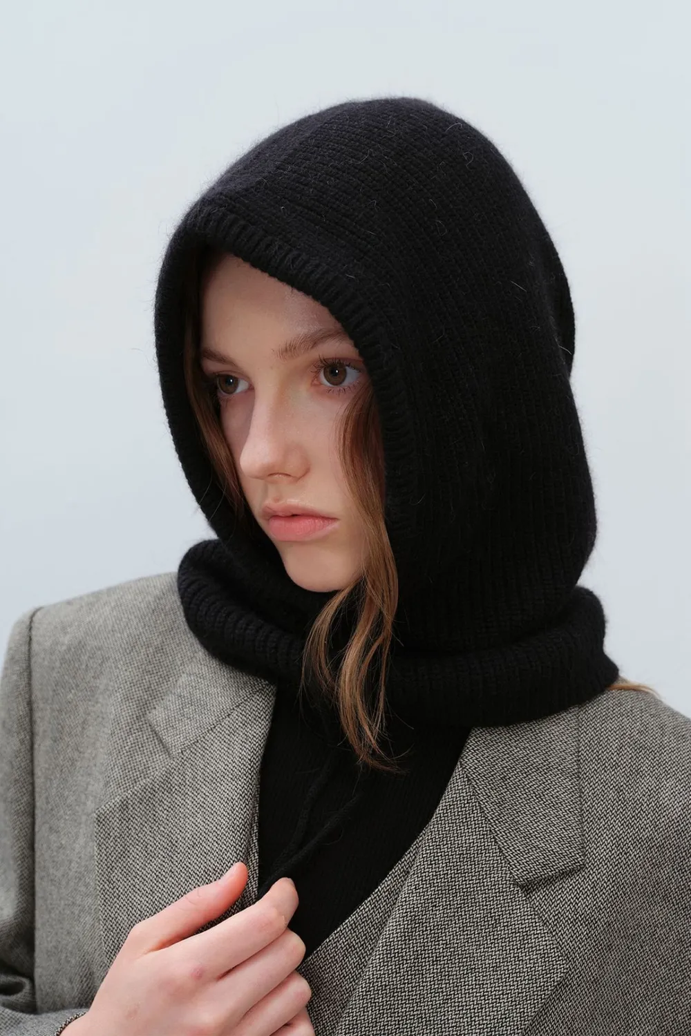 Drawstring Solid Color Thermal Knit Hat, image 2