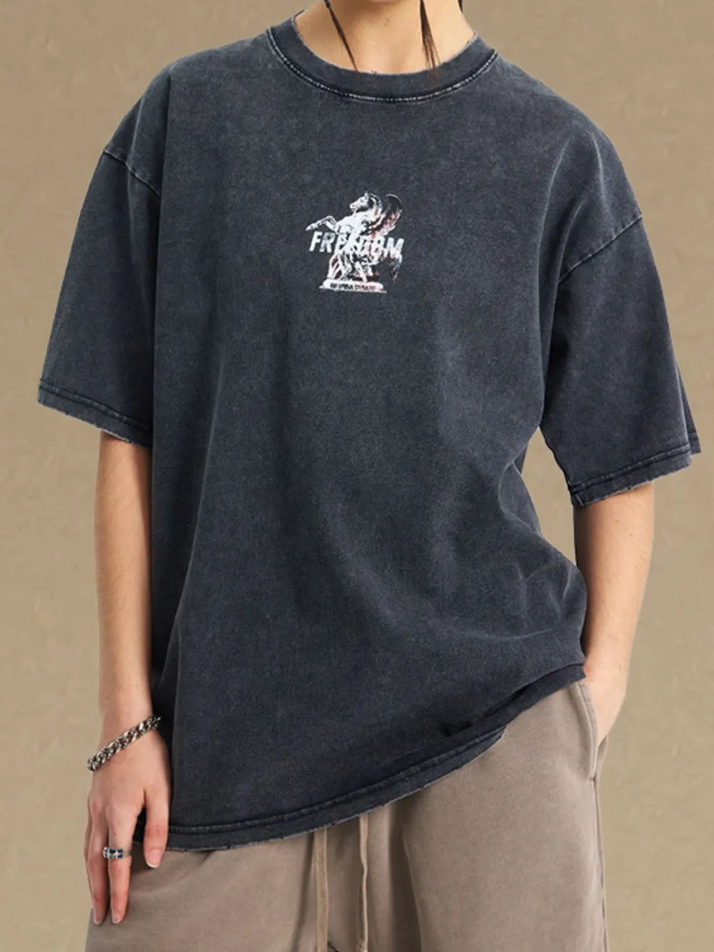 Men's Graphic Round Neck Half Sleeve T-Shirt, image 4