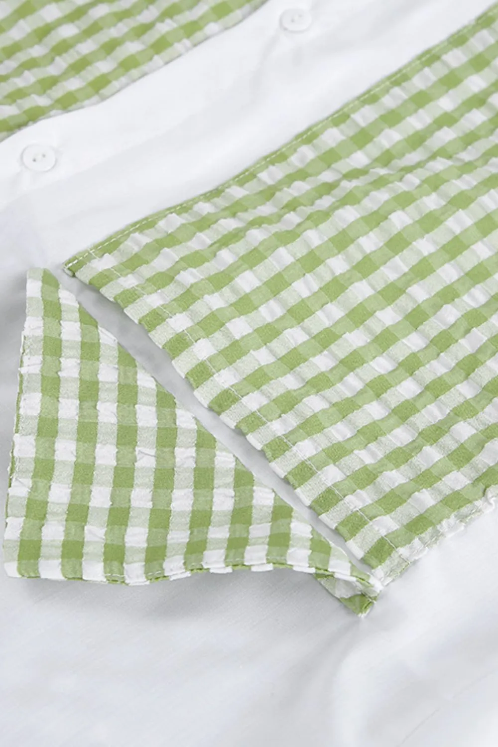 Two-Tone Plaid Button Down Long Sleeve Shirt, image 10