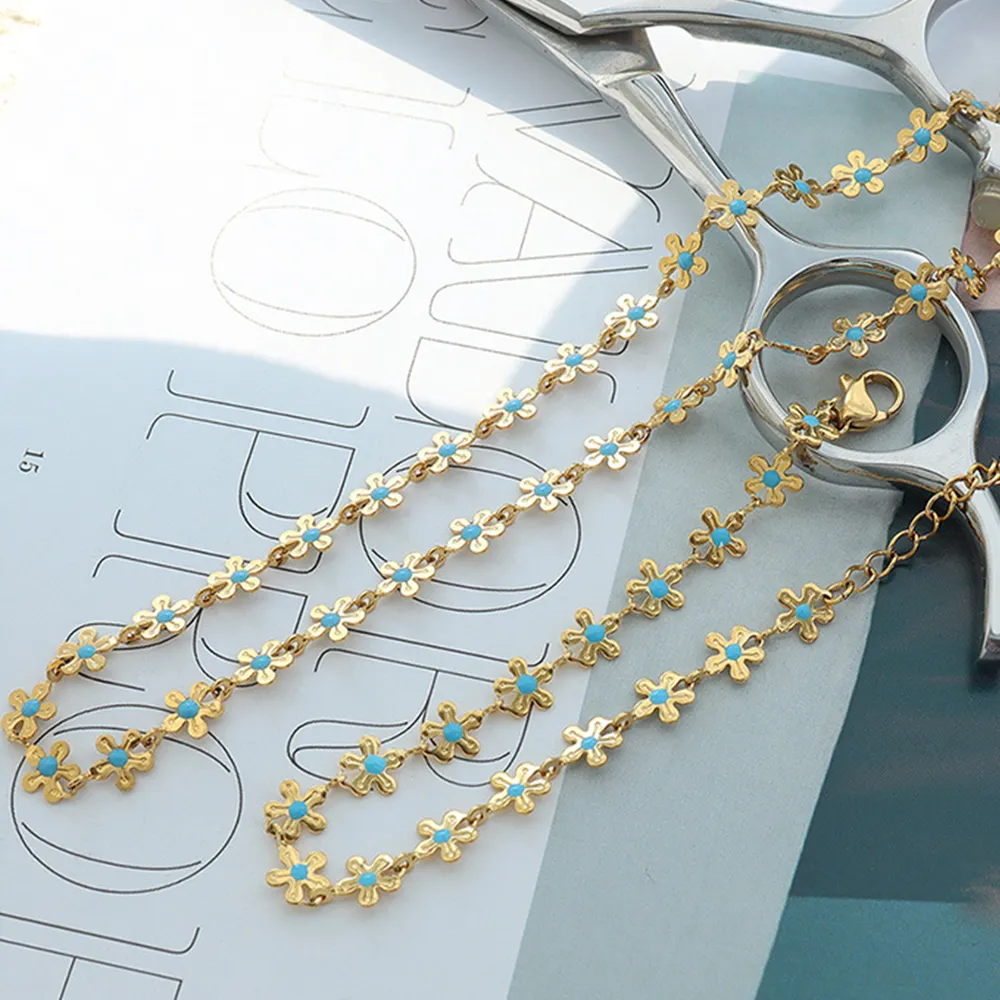 Titanium Steel Drip Oil Flower Bracelet, image 2
