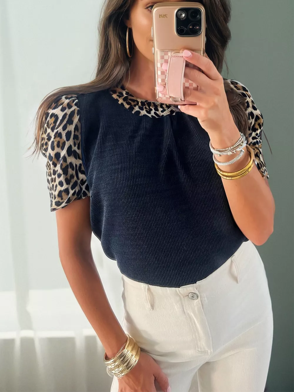 Leopard Short Sleeve Blouse, image 2