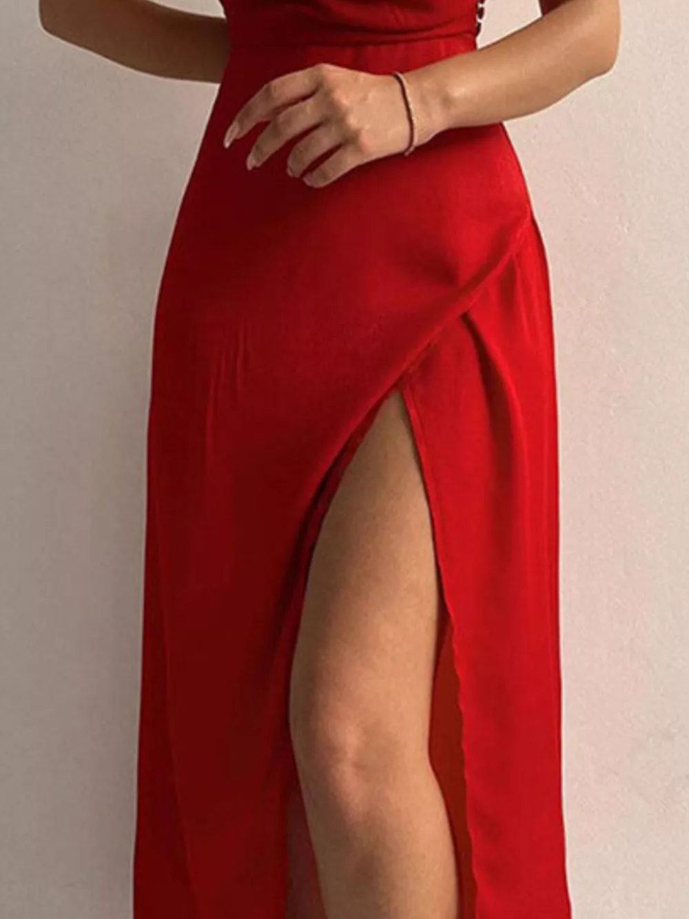 Slit Spaghetti Strap Maxi Dress, image 6