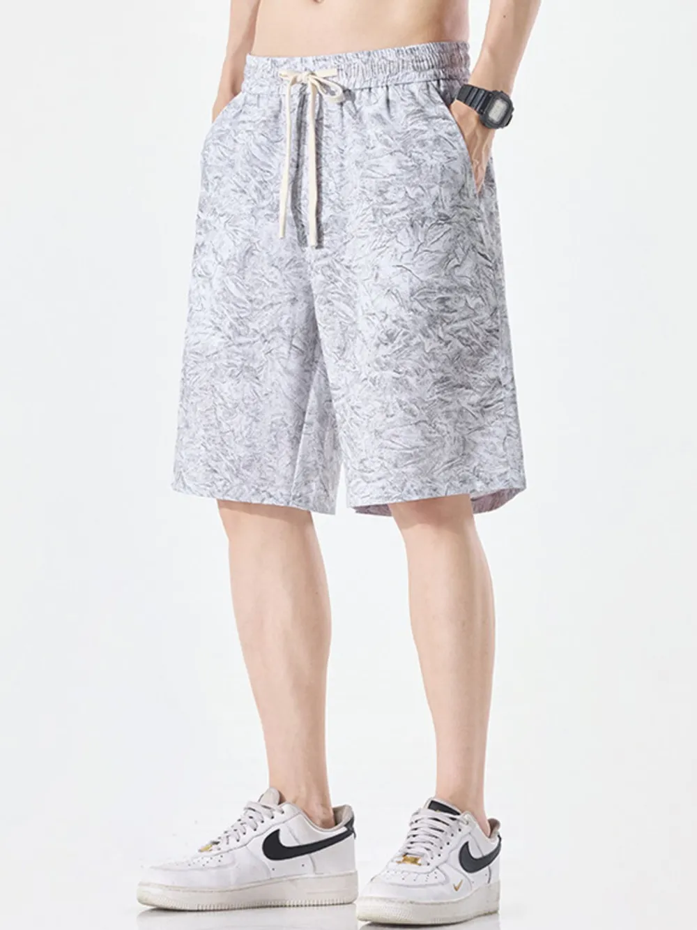 Men's Plus Size Drawstring Loose Fit Shorts, image 6
