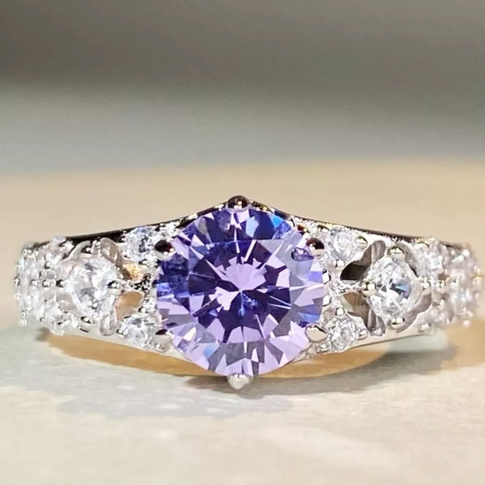 Growing High-Carbon Diamond 925 Sterling Silver Ring, image 4