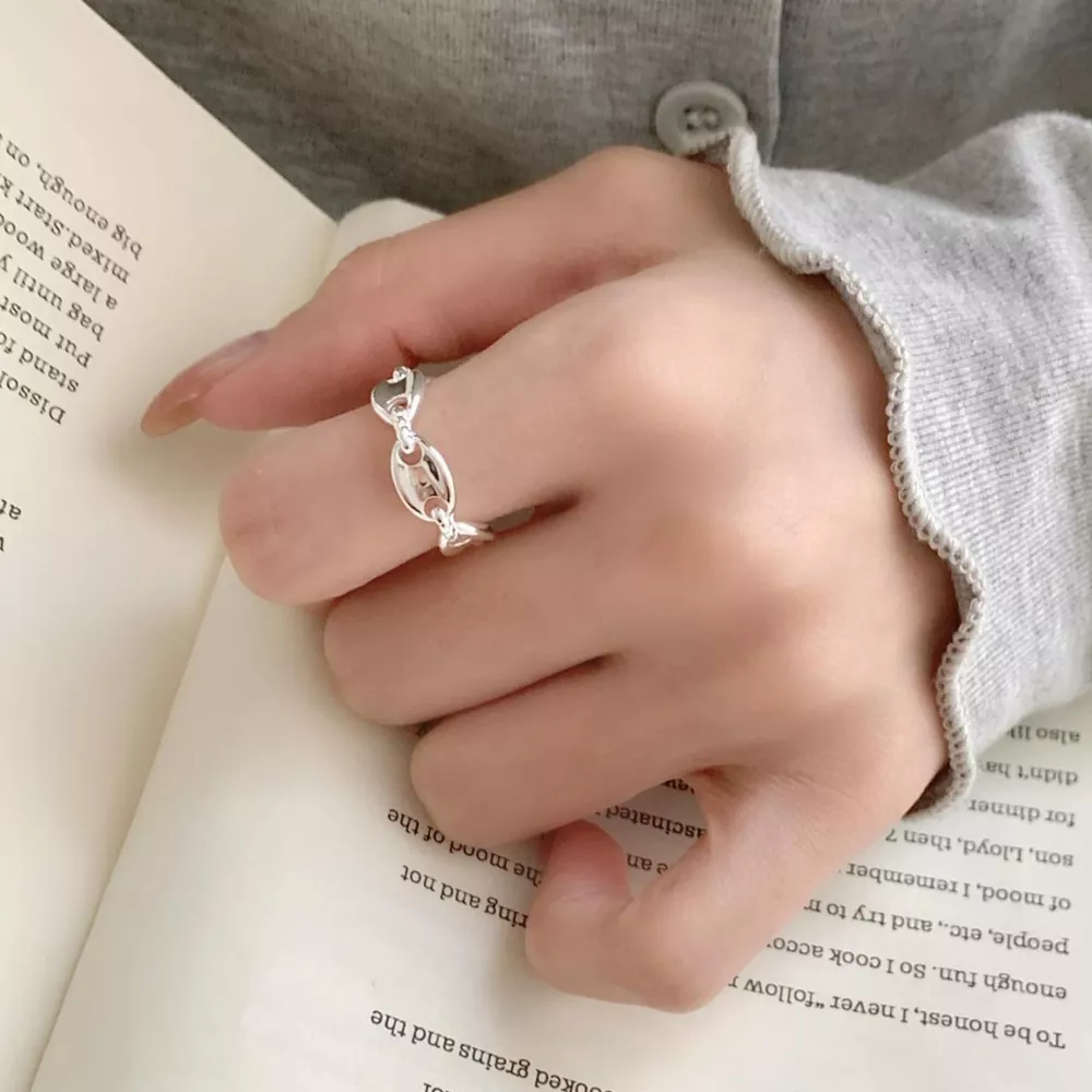 925 Sterling Silver Pig's Snout Ring