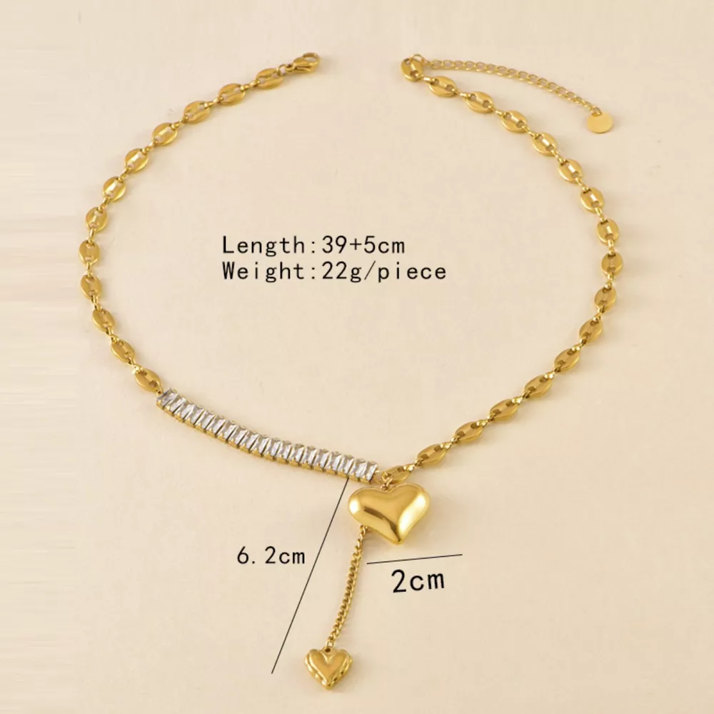 18K Gold-Plated Heart Necklace, image 3