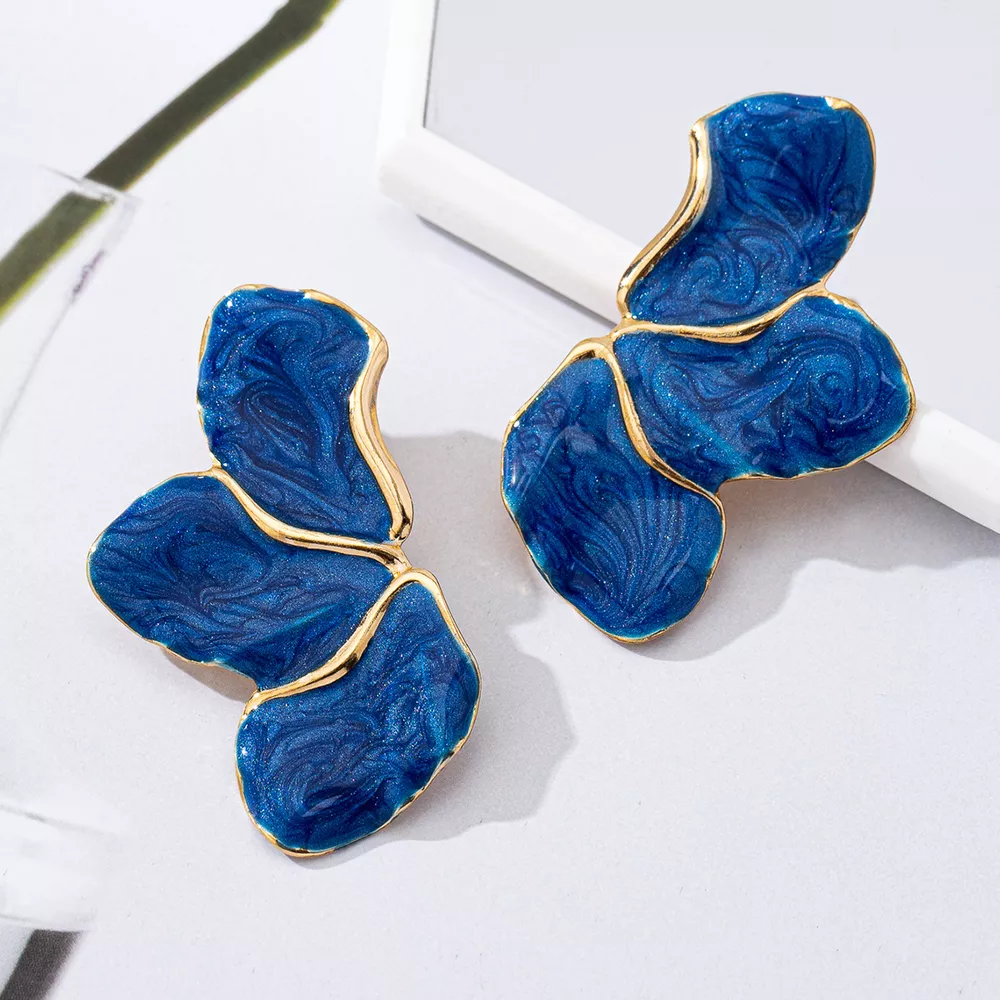 18K Gold-Plated Alloy Resin Drop Earrings, image 3