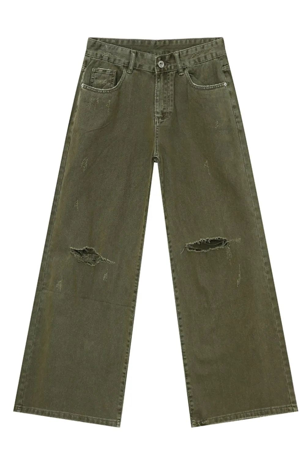 Distressed Wide Leg Jeans with Pockets, image 5