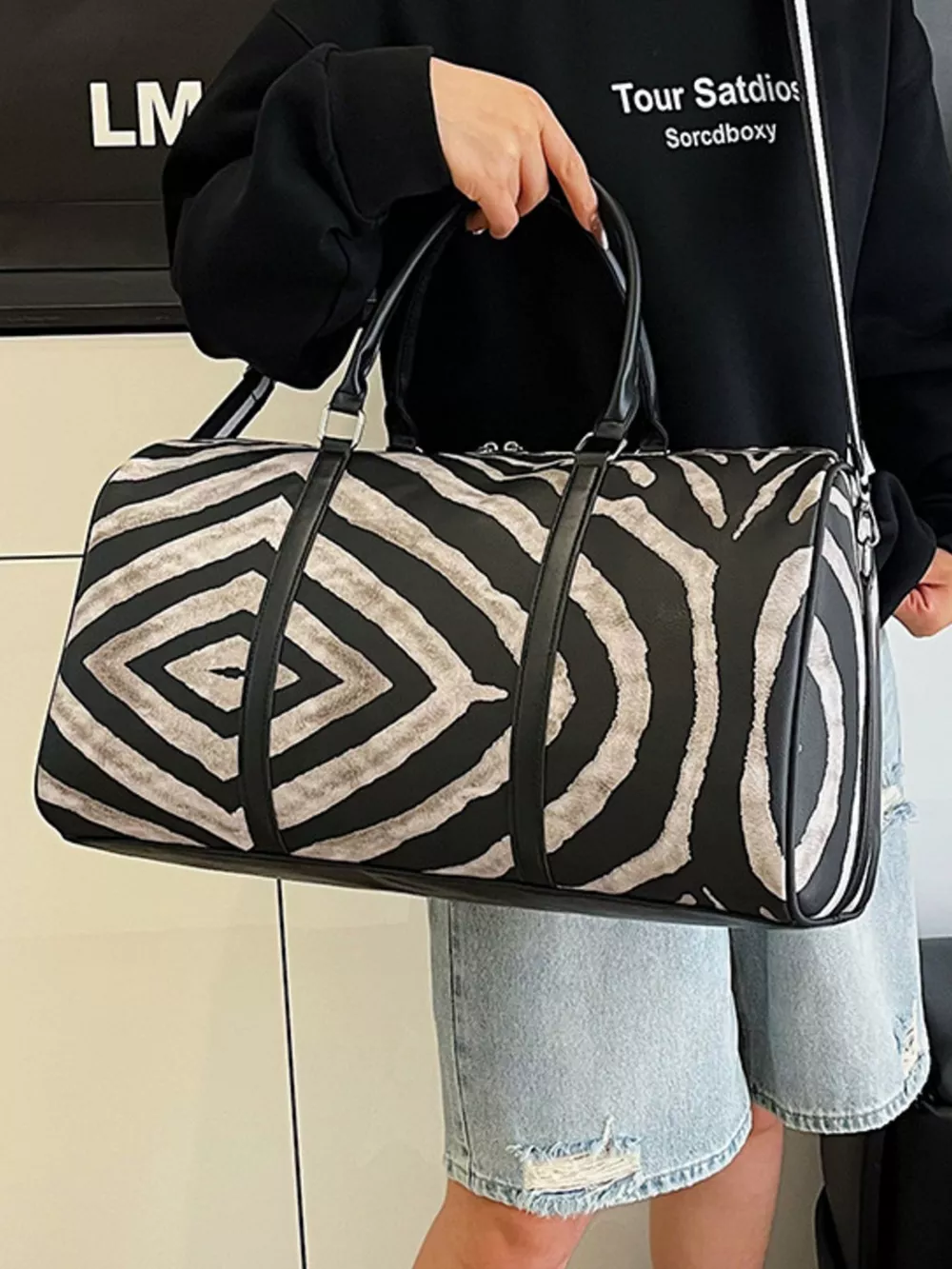 Zebra Print Duffle Bag, image 3