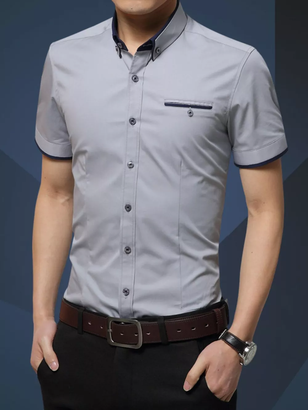 Men's Plus Size Button Up Short Sleeve Shirt, image 8