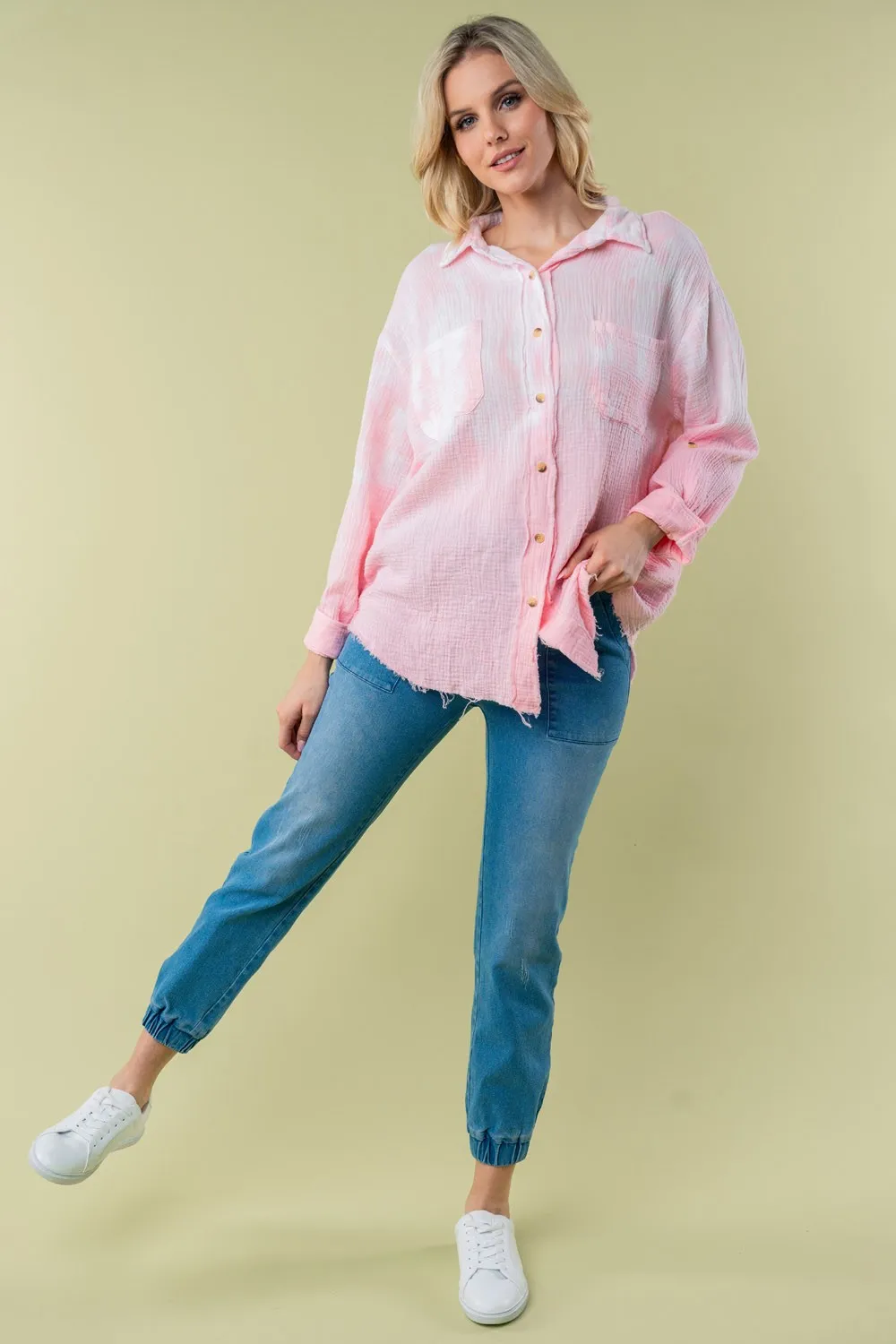 Full Size Long Sleeve Tie Dye Shirt, image 5