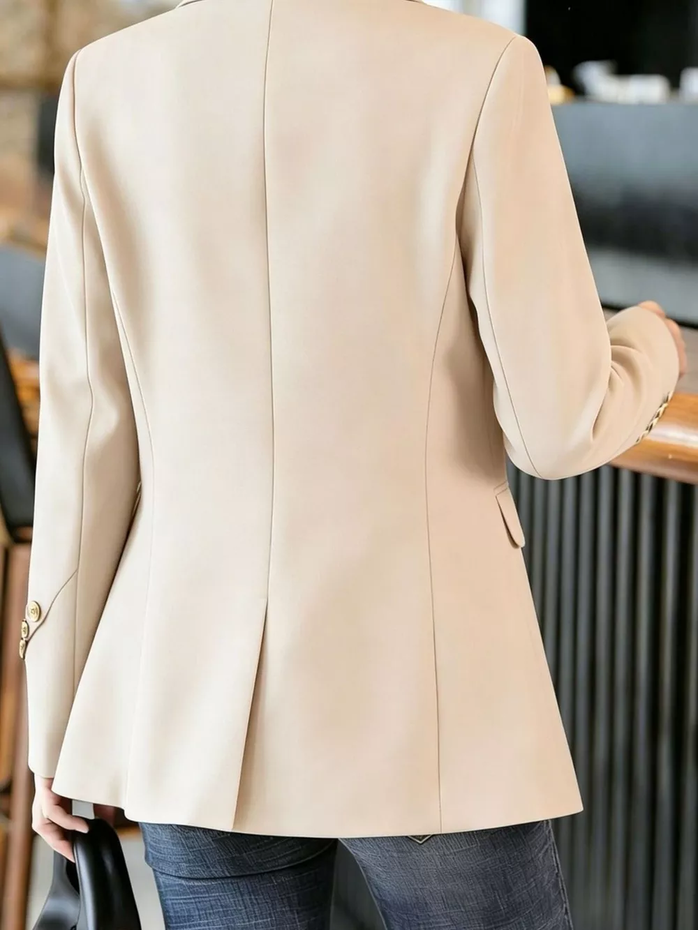 Full Size One Button Lapel Collar Blazer Plus Size, image 10