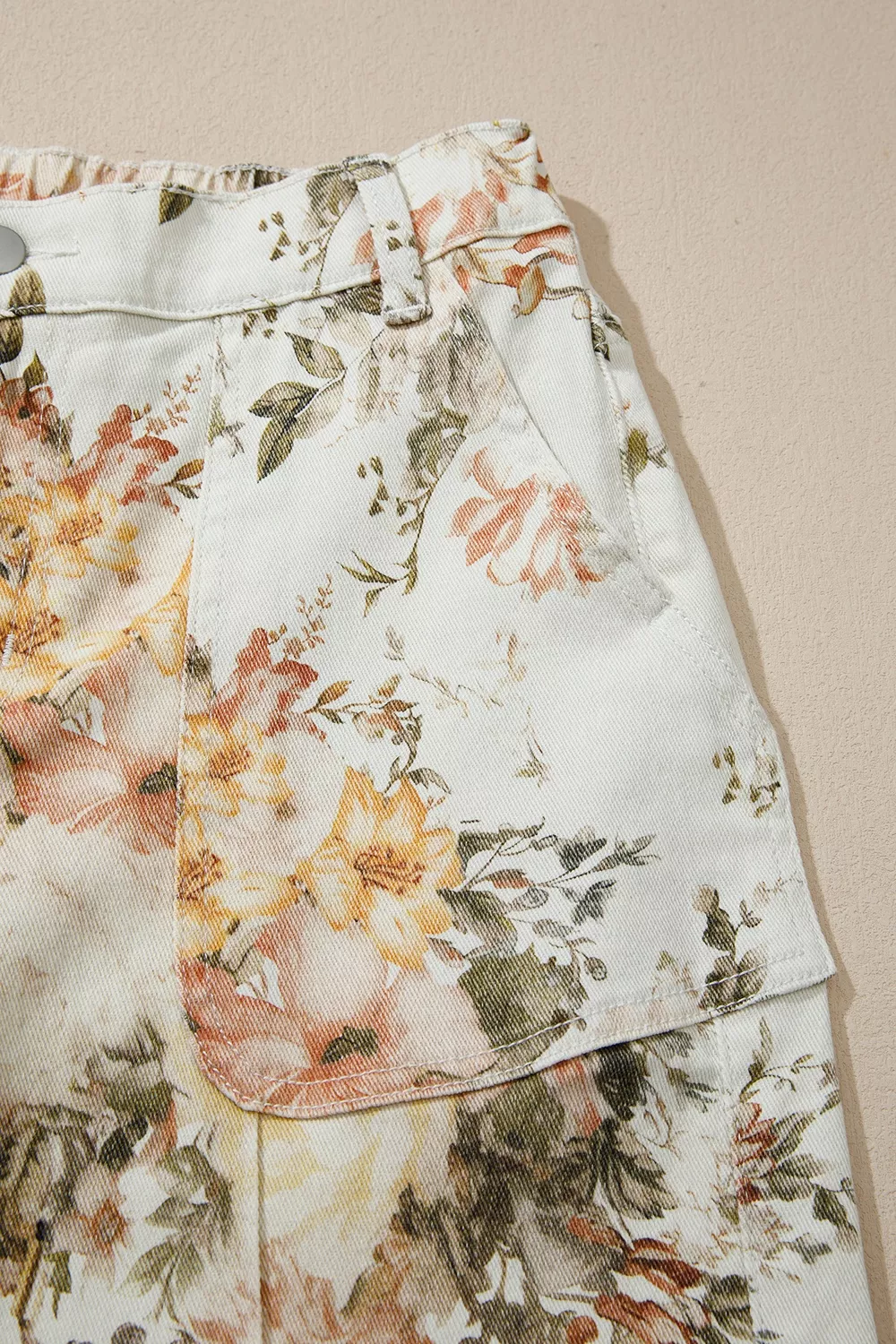 Vintage Style Floral Print High Waist Wide Leg Jeans, image 10