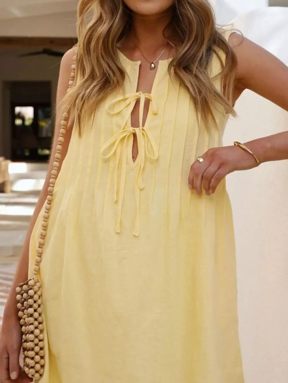 Sleeveless Tie-Front Mini Dress, image 7