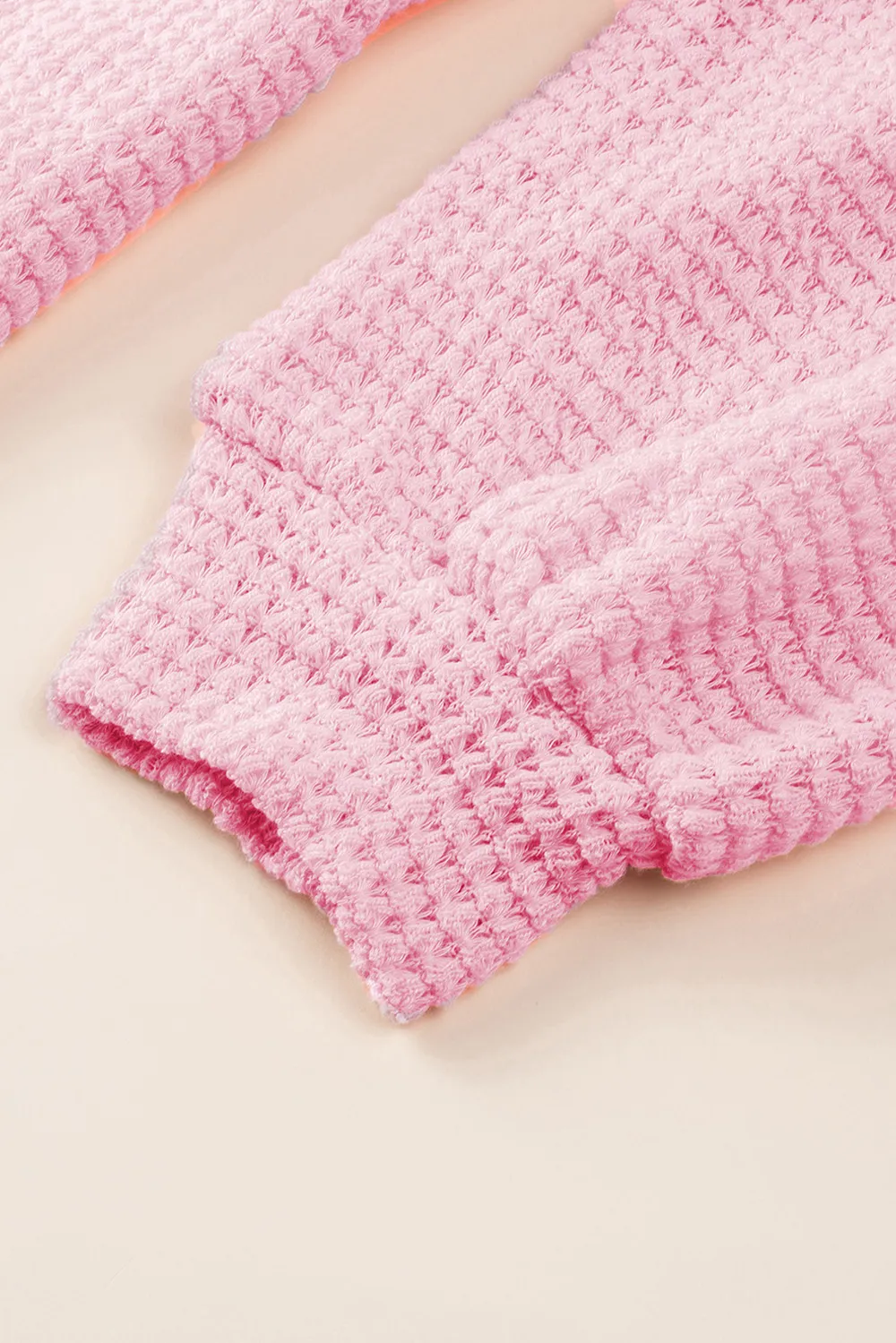 Waffle-Knit Collared Neck Long Sleeve Shirt, image 17