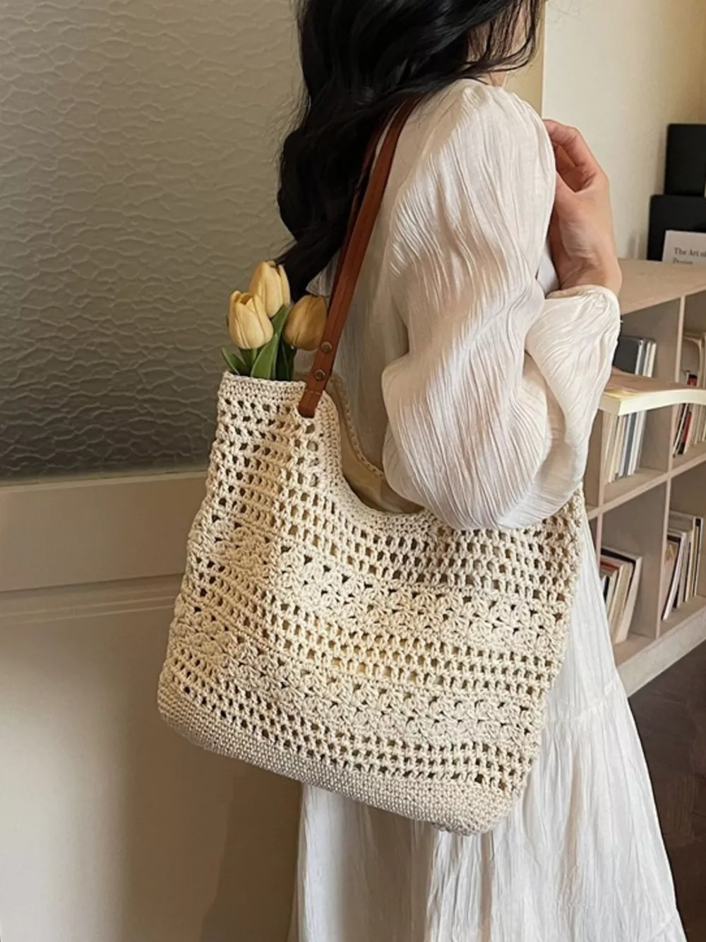 Crochet Knitted Shoulder Bag, image 6