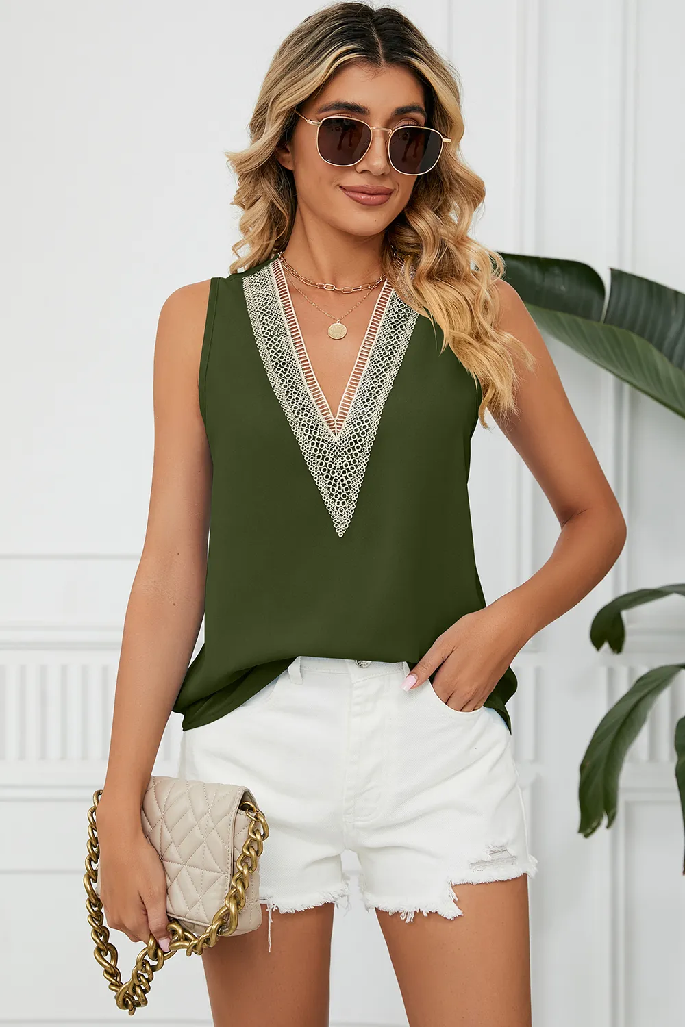 V-Neck Wide Strap Tank, image 20