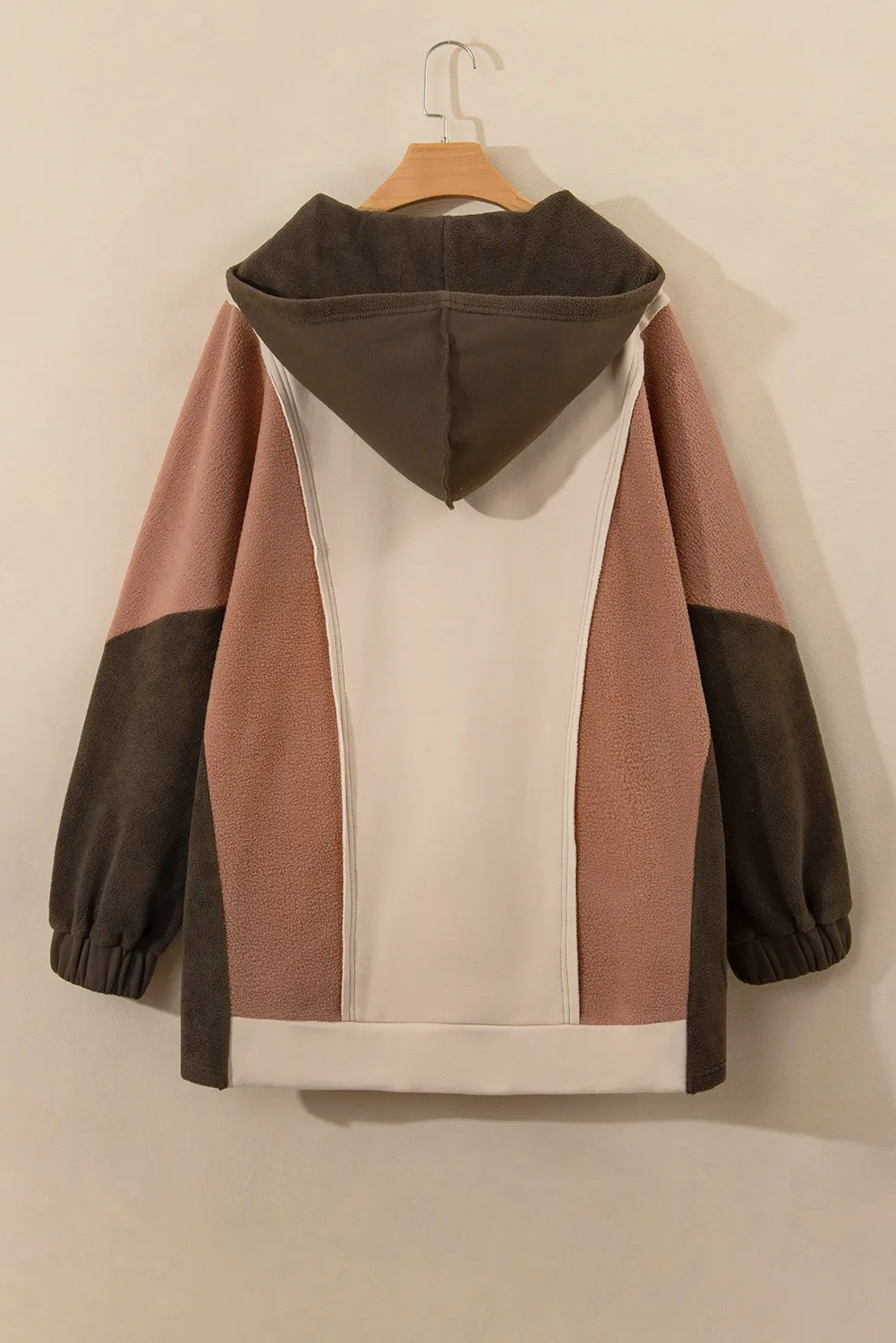 Plus Size Color Block Long Sleeve Hoodie, image 4