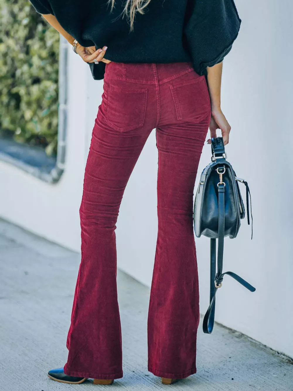 Full Size Corduroy Flare Pants Plus Size, image 14