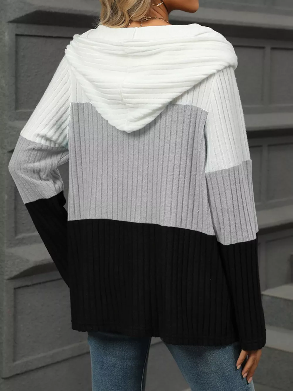 Color Block Half Zip Hooded Top, image 15