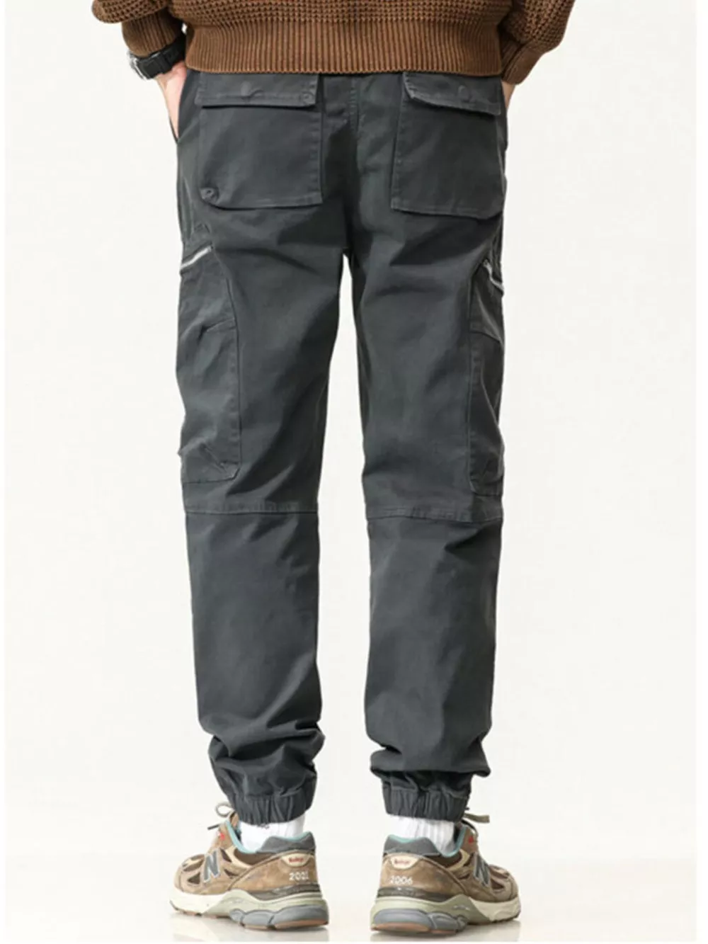 Men's Full Size Casual Cargo Pants with Zipper Pocket Plus Size, image 7