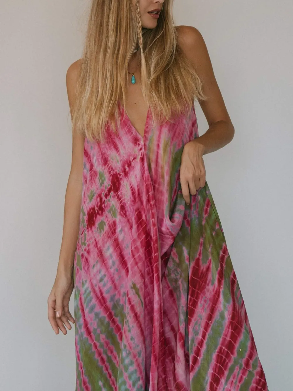 Backless Printed Halter Neck Maxi Dress, image 21
