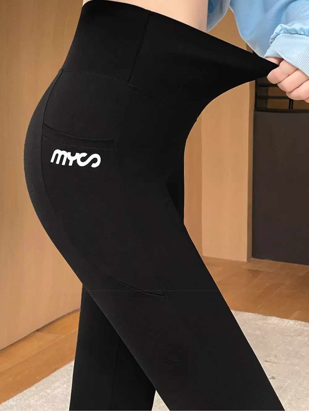 High-Waisted Tummy Control Active Leggings with Side Pockets, image 4