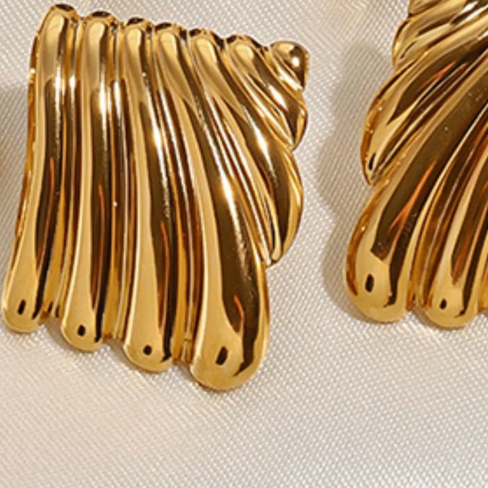18K Gold-Plated Stainless Steel Minimalist Stud Earrings, image 3