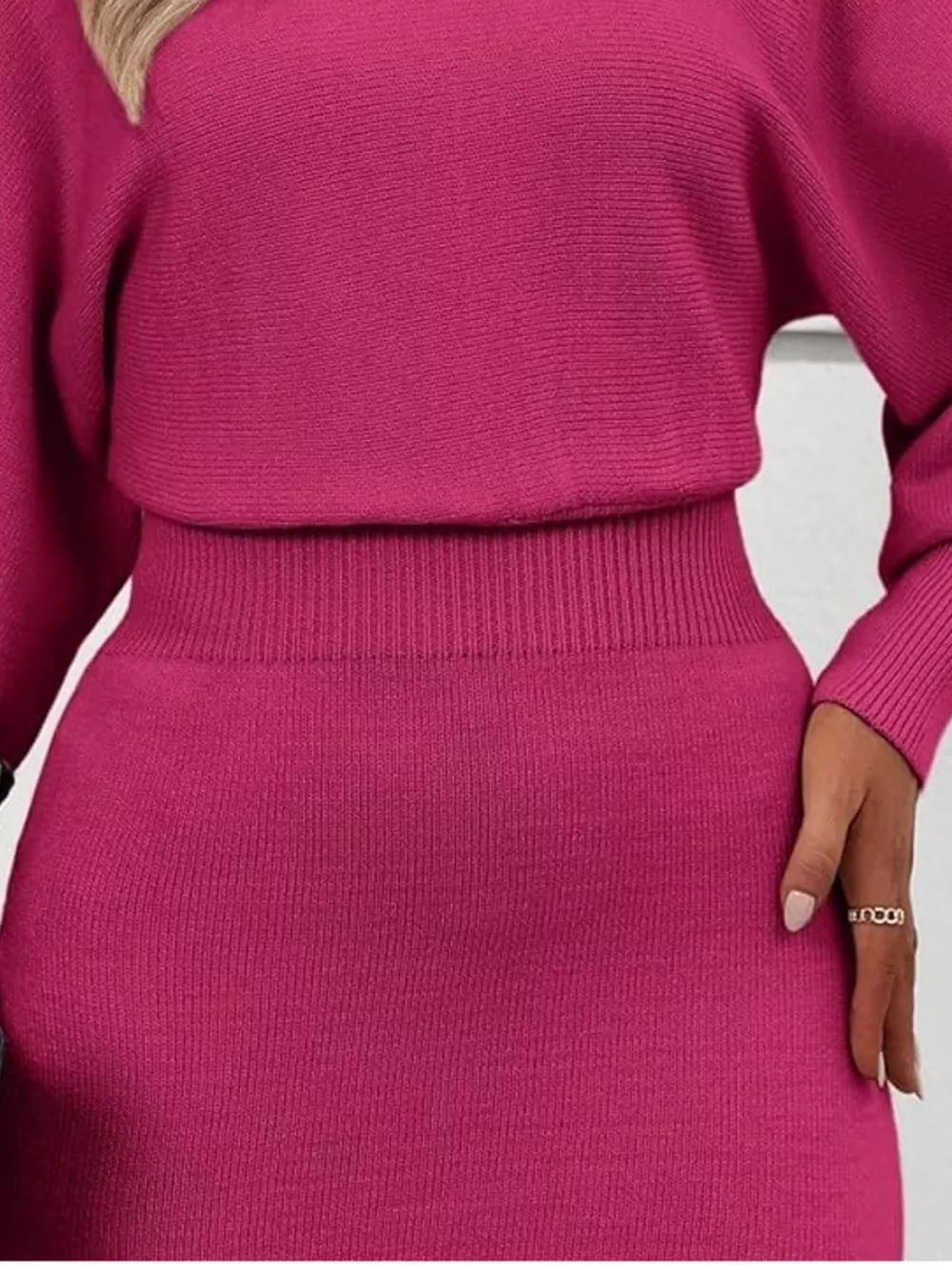 Lantern Sleeve Bodycon Sweater Dress, image 4