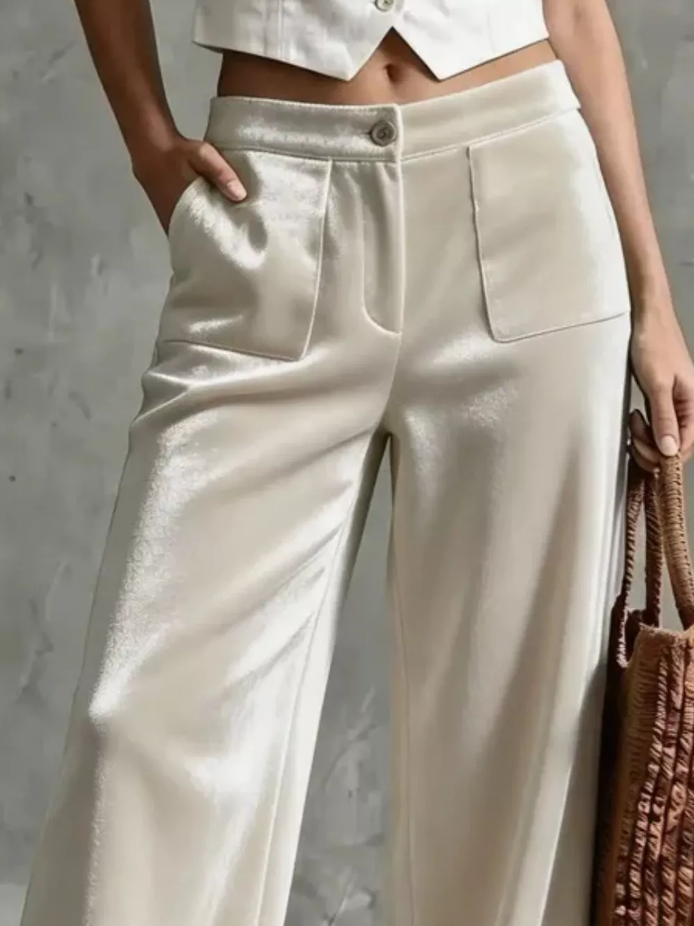 Full Size Velvet Wide-Leg Pants Plus Size, image 2