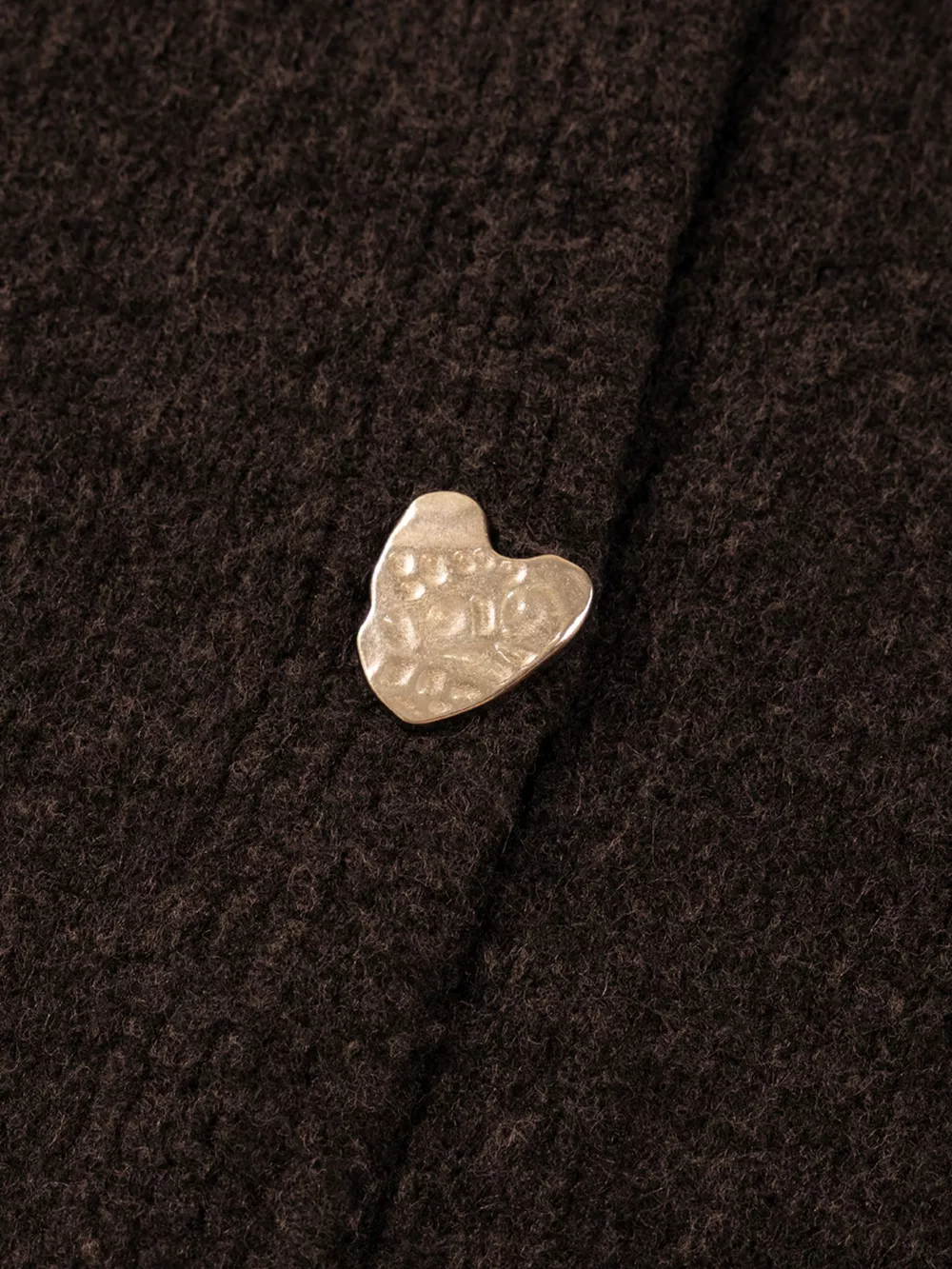 Heart Metal Button V Neck Cardigan Sweater, image 4