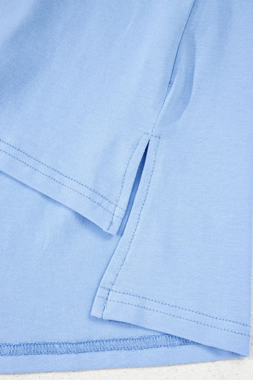 Loose Half Sleeve Hi Low Hem T Shirt, image 10
