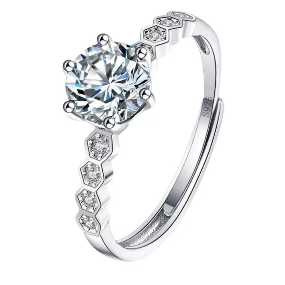 1 Carat Moissanite 925 Sterling Silver Ring, image 5