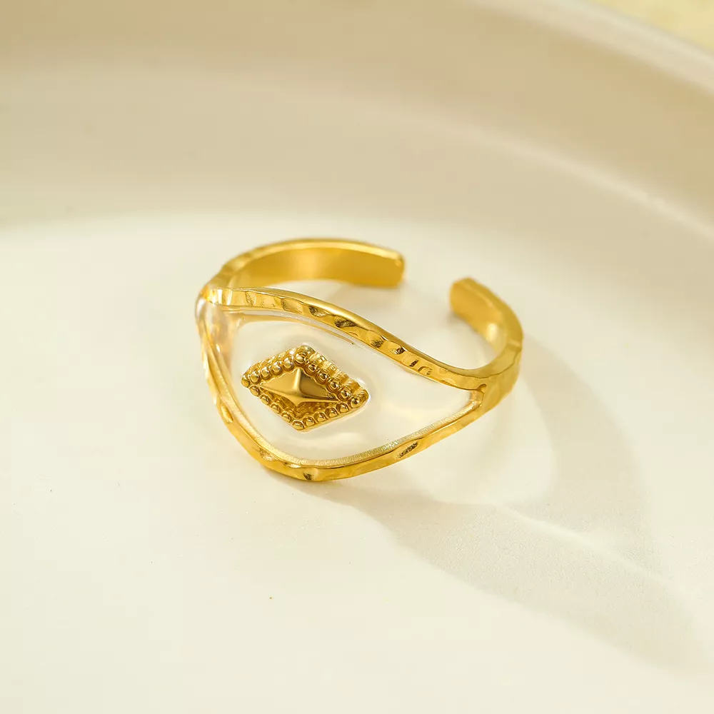 18K Gold-Plated Adjustable Open Ring, image 6
