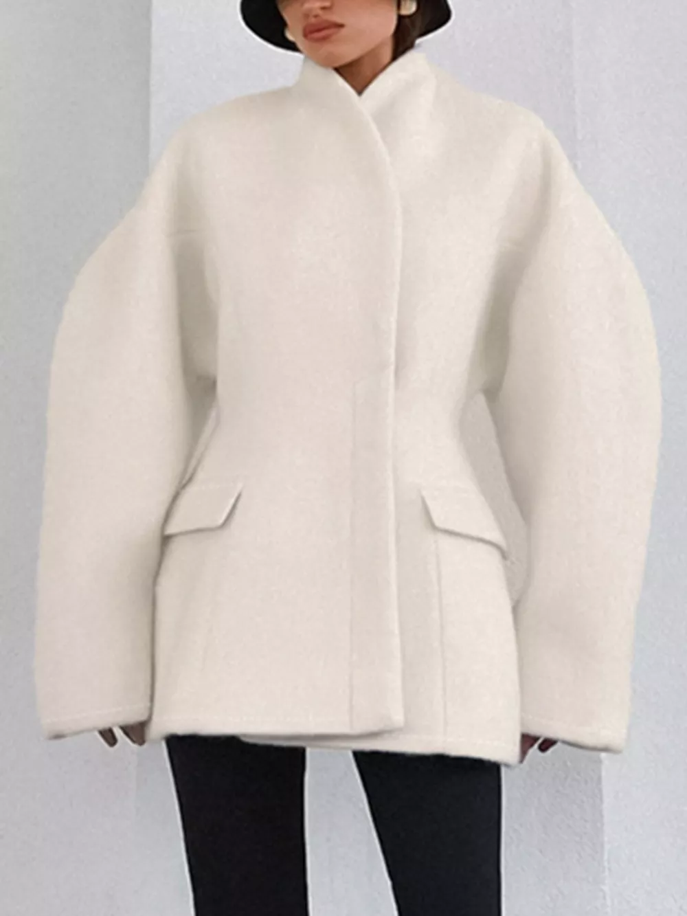 Wool-Blend Leg-of-Mutton Sleeves Outerwear, image 4