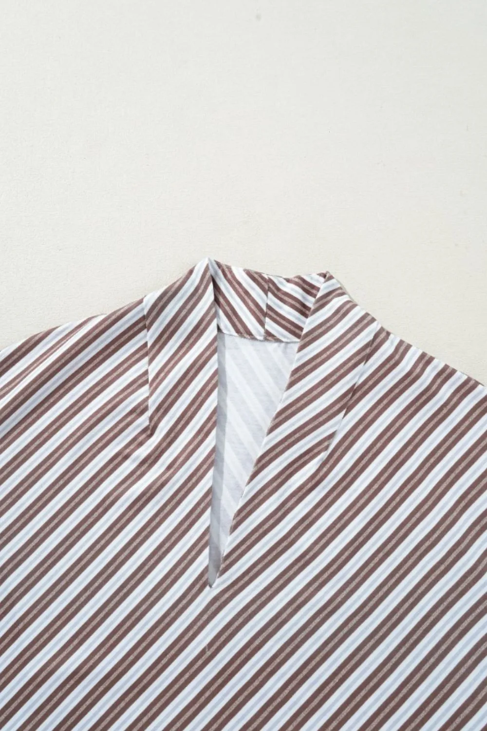 Striped V Neck Cap Sleeve Blouse, image 6