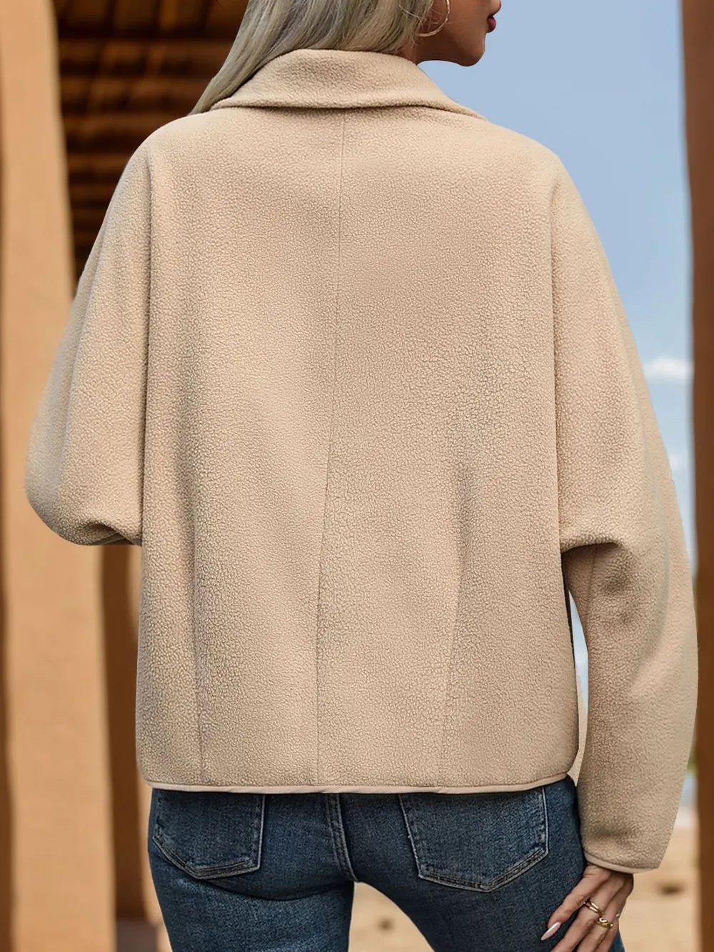 Pocketed Toggle Collared Neck Coat, image 2