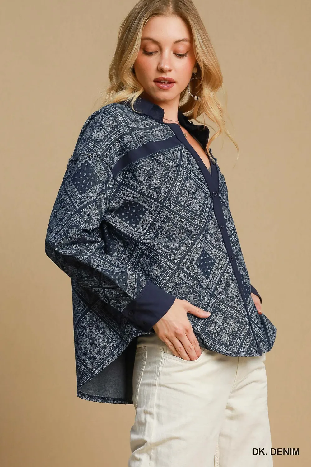 Paisley Print Denim Shirt Jacket, image 4