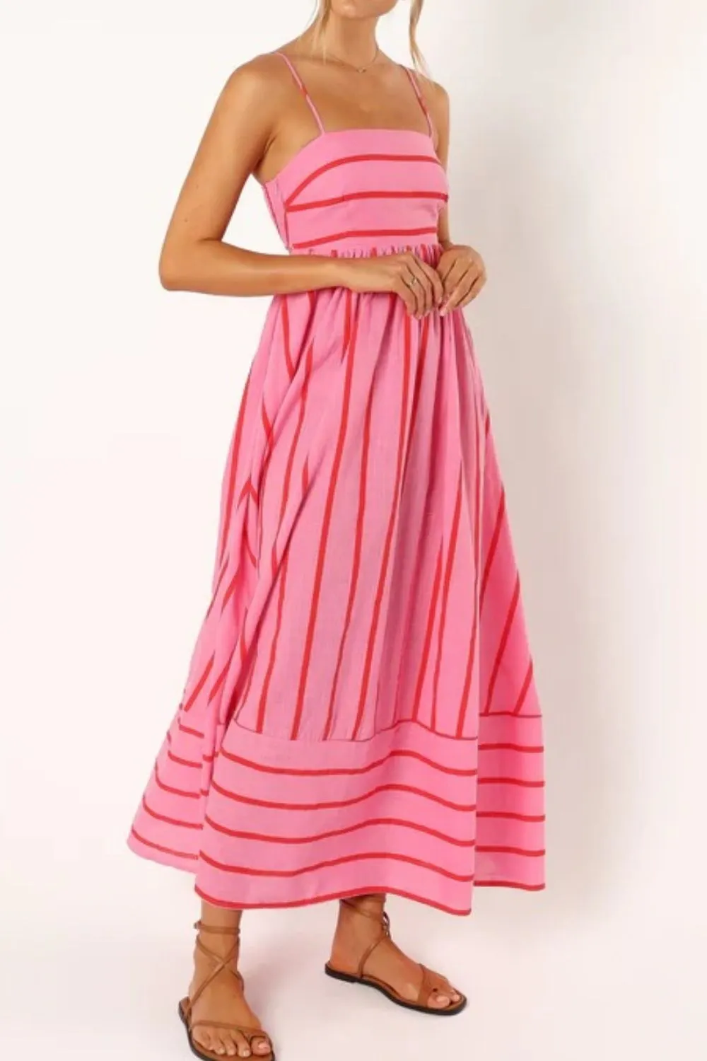 Striped Square Neck Cami Dress, image 8