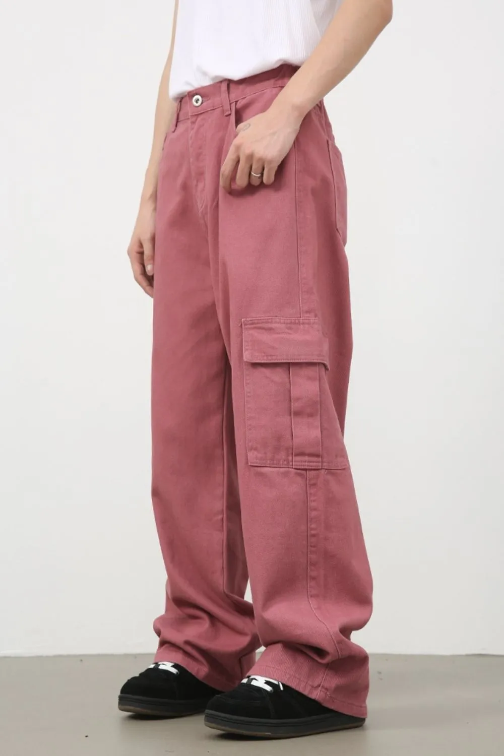 Men's Mid Rise Jeans with Cargo Pockets, image 4