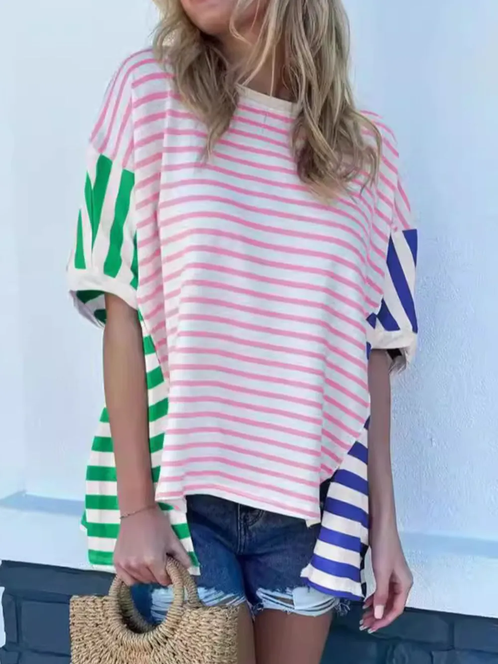 Colorful Striped Oversized T-Shirt, image 12