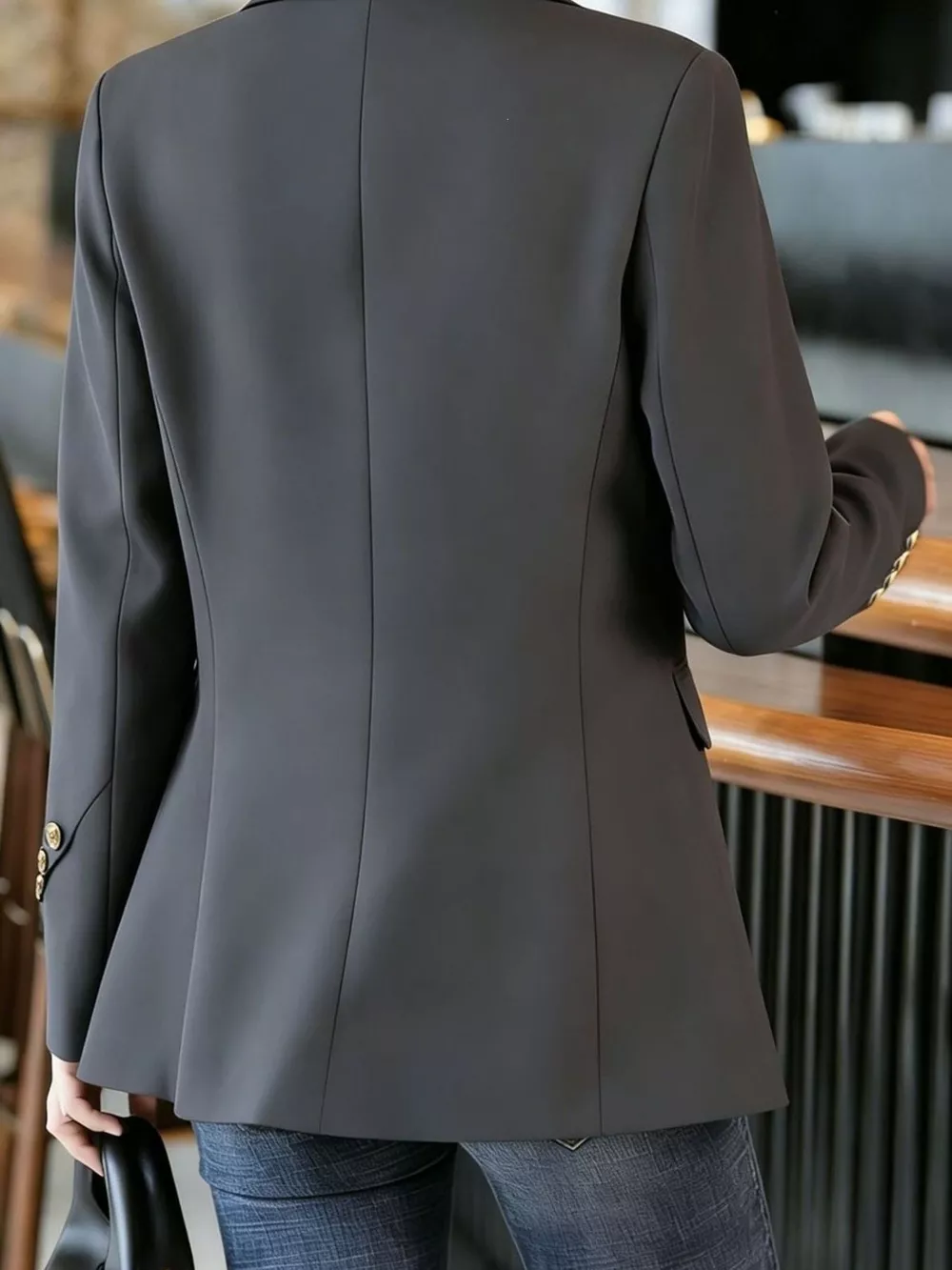 Full Size One Button Lapel Collar Blazer Plus Size, image 14