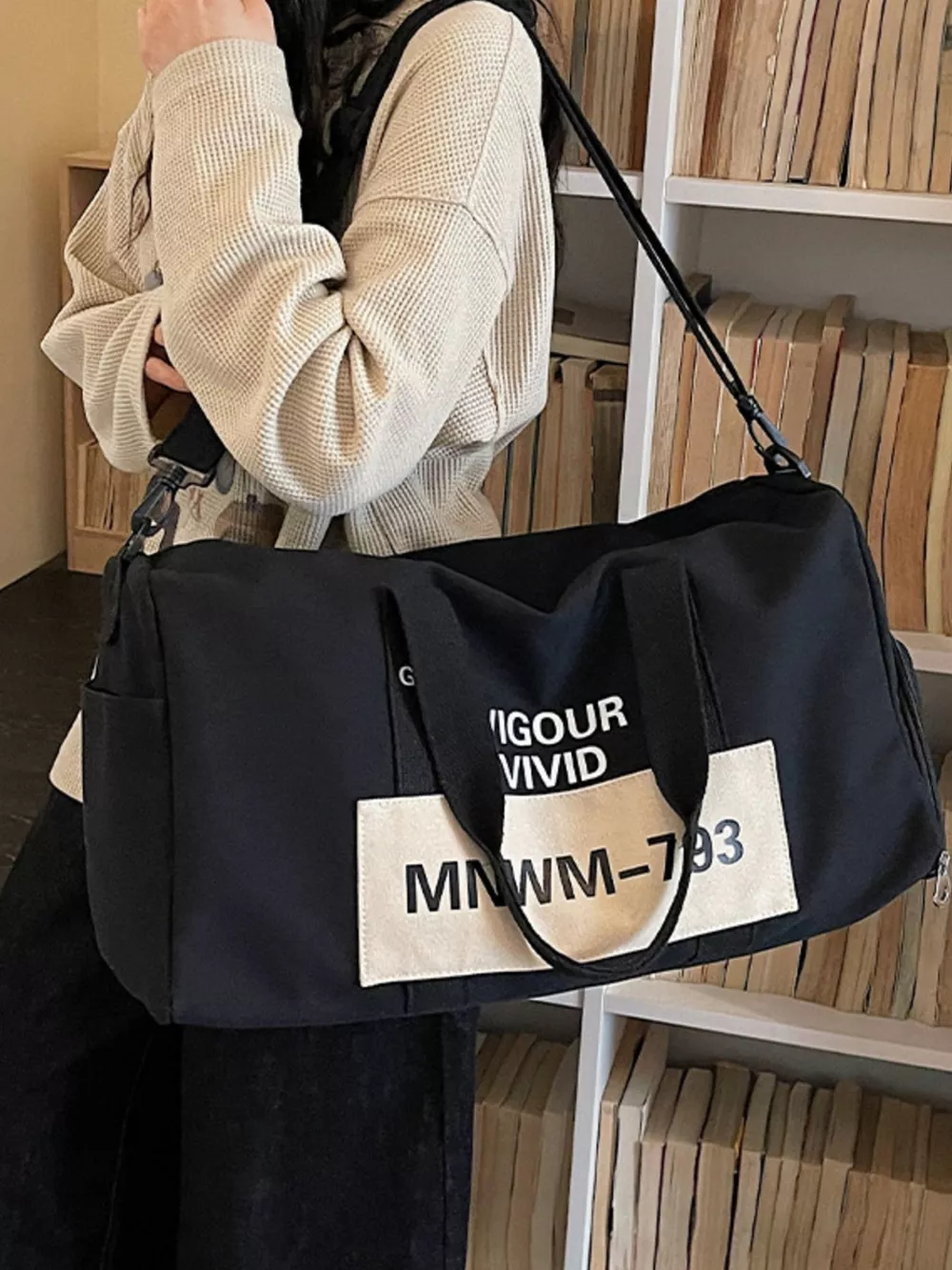 Letter Nylon Travel Bag, image 4