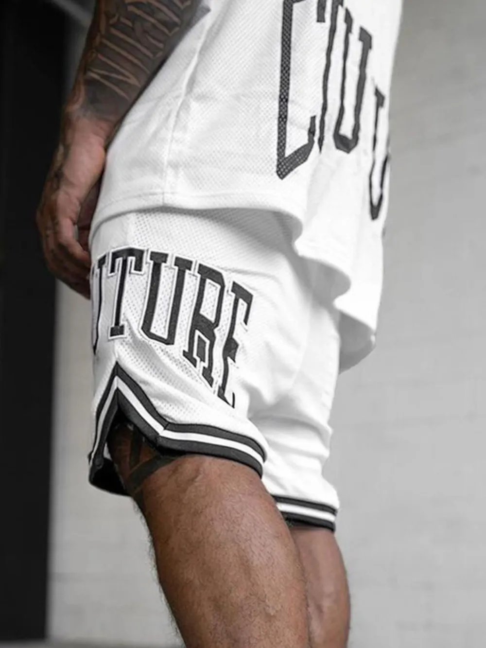 Men's Plus Size Letter Drawstring Shorts, image 4