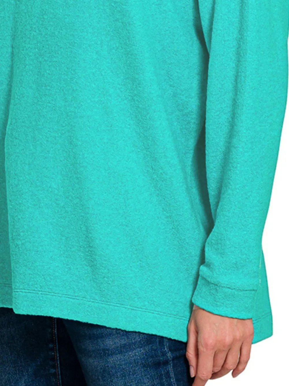 Hooded Brushed Melange Hacci Sweater, image 3