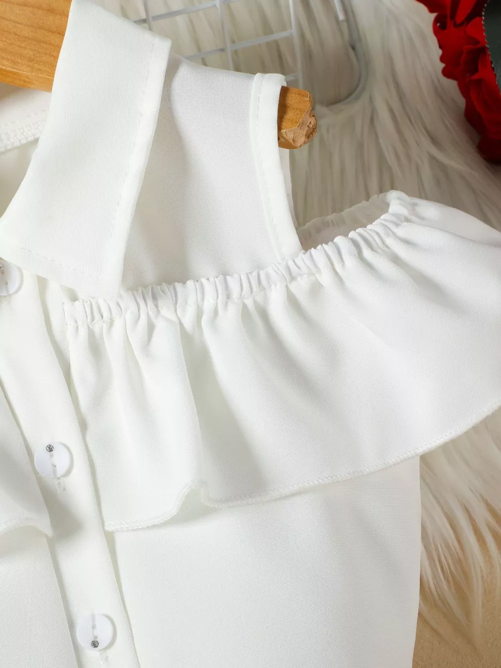Children's Ruffle Cold Shoulder Top & Shorts Set, image 10