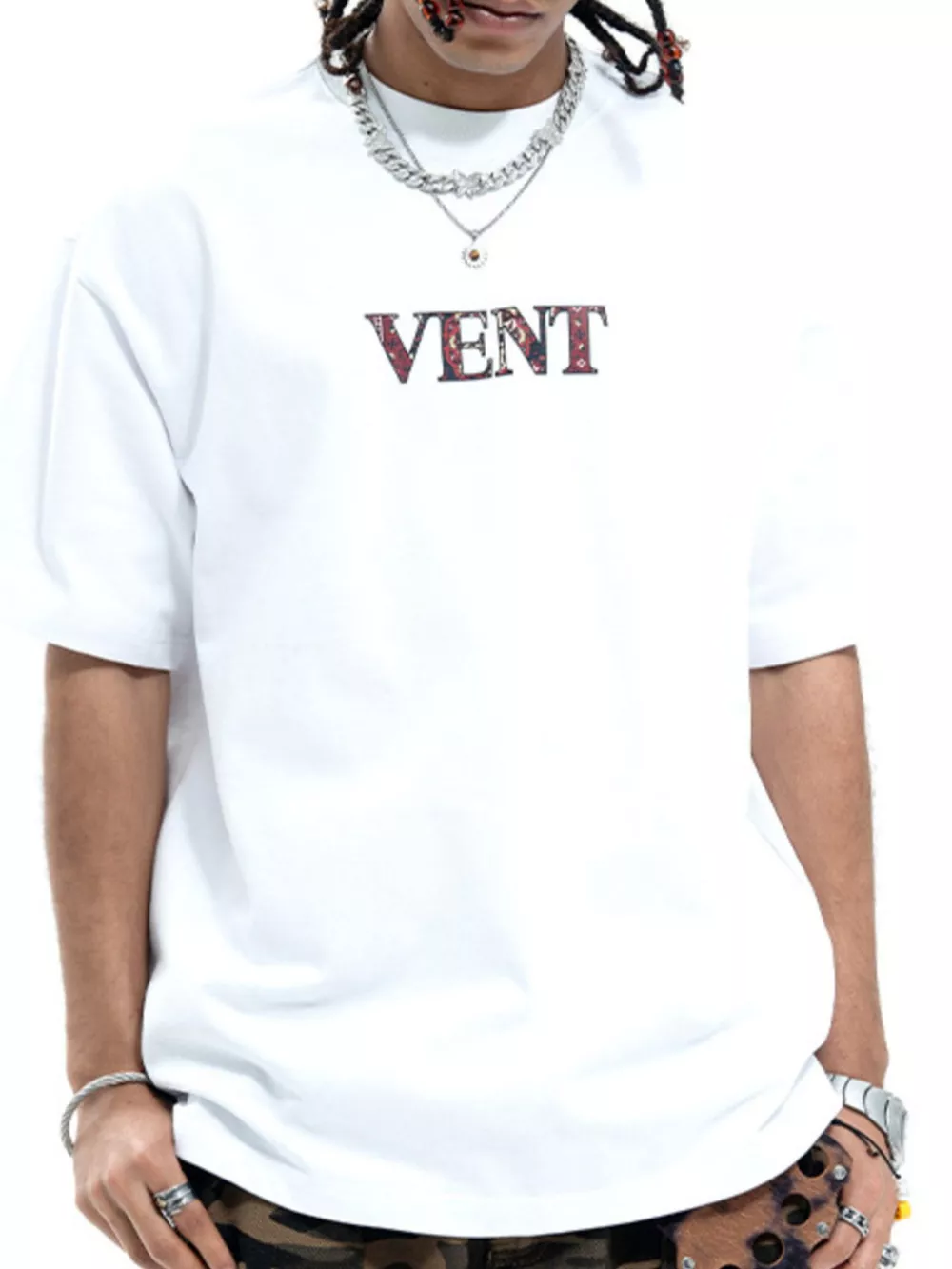 Men's Graphic Round Neck Oversized T-Shirt, image 5