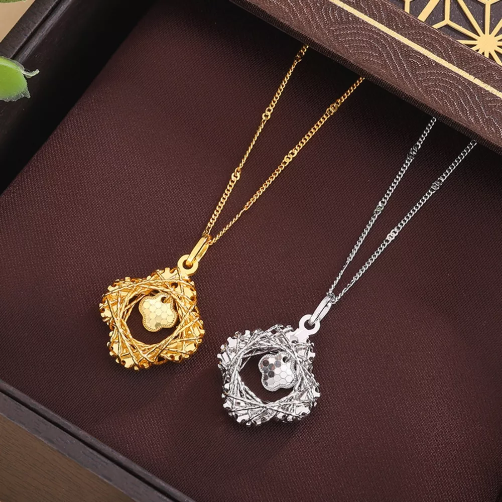 925 Sterling Silver Clover Pendant Necklace, image 2