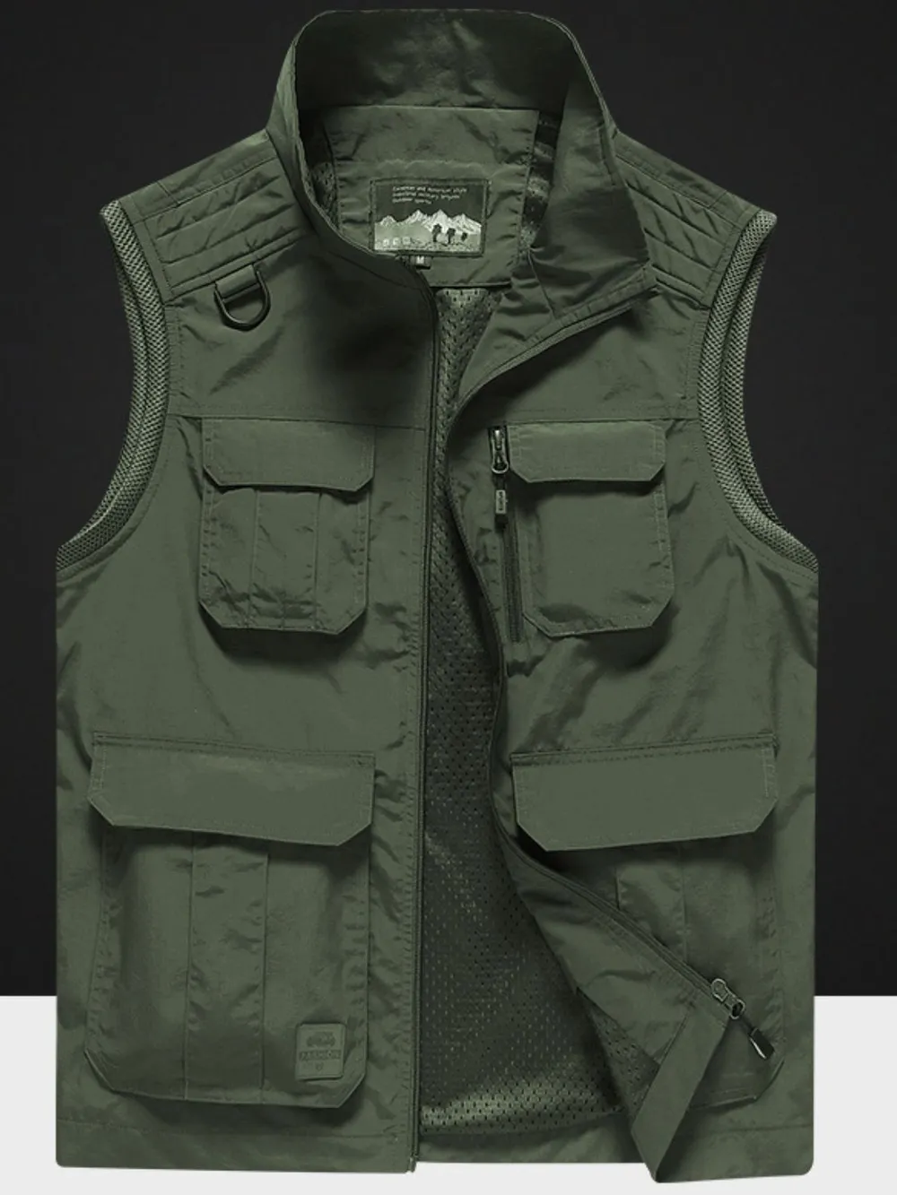 Men's Plus Size Zip Up Vest with Pockets